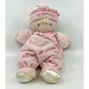 Carters Just One Year JOY My First Doll Girl Doll Plush Rattle Lovey 9"